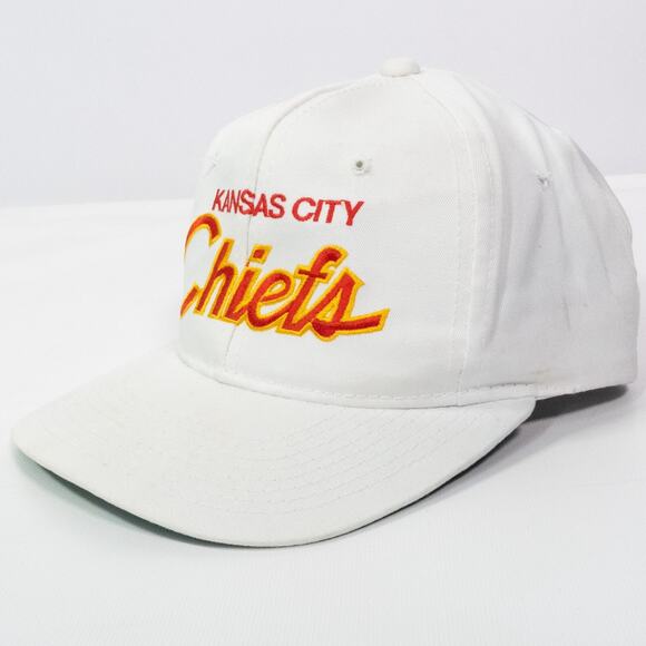 VTG Kansas City Chiefs SnapBack Hat Script Sports Specialties 90s All White RARE - Picture 7 of 13